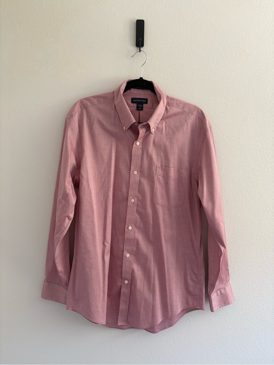 Lands' End Other - Men’s Lands' End No Iron Oxford Supima Button Down Shirt Light Red Heathered